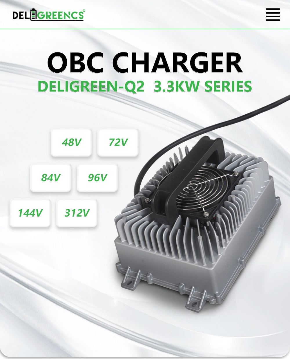 Deligreen Charger on Board Obc 3.3kw 72V 40A EV Obc Charging Battery Charger for Tesla Charger