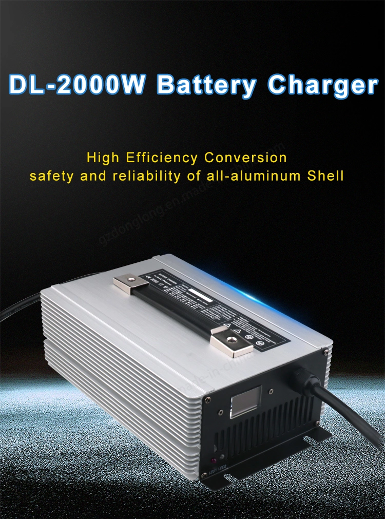 2000W 60V 25A Portable Charger for Lead Acid Battery with LCD Display Be Used for Electric Four Wheeled Vehicles Electric Golf Cart etc