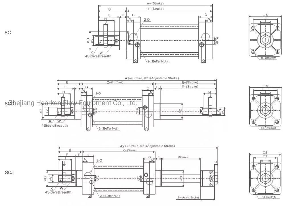 Manufacturer Direct Selling Instead Double Action of Aluminum Alloy Standard Sc Series Cylinder