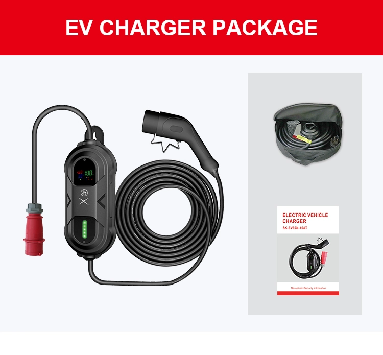 New Design 32A 3 Phase 415V Portable EV Charger with Control Box