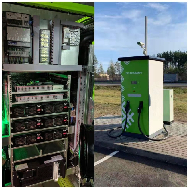 60kw Quick EV Charger Factory Supplier CCS2/Chademo DC Level 3 EV Charger Two Connector Evse Charger