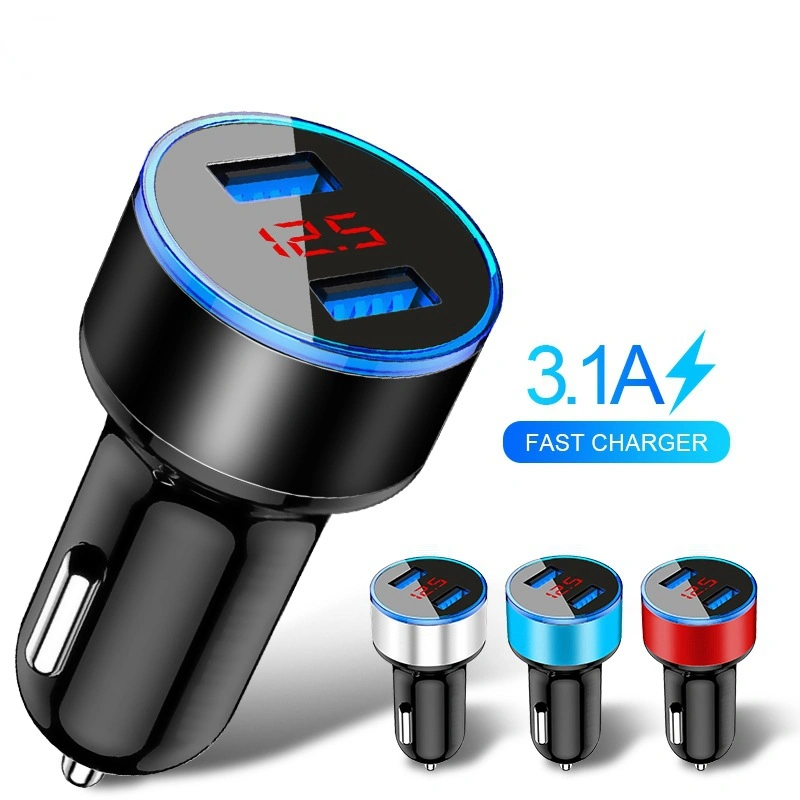 Top Seller Digital Display Dual USB Ports Car Charger