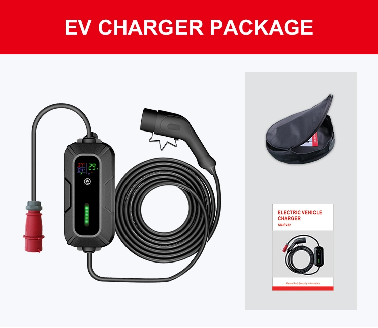 IP66 Portable Max. 22kw 13/16/20/32A Adjustable Current Electric Vehicle Car Charger