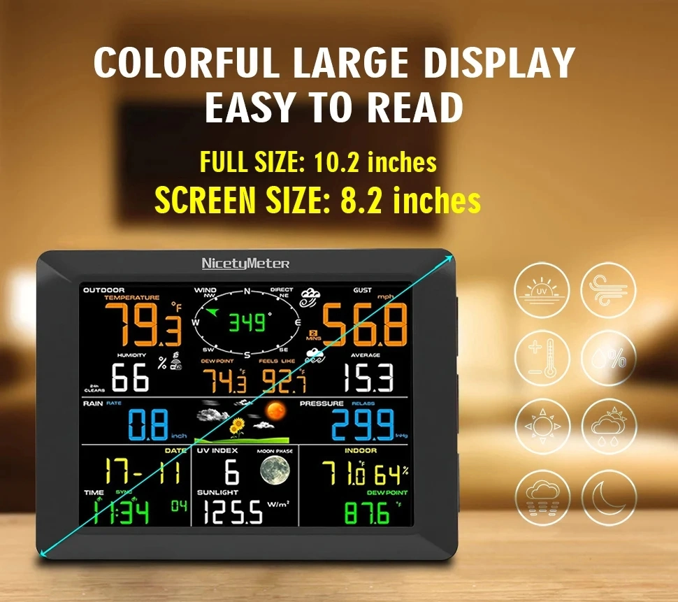 Hedao LCD Display Automatic Weather Station with Wind Direction