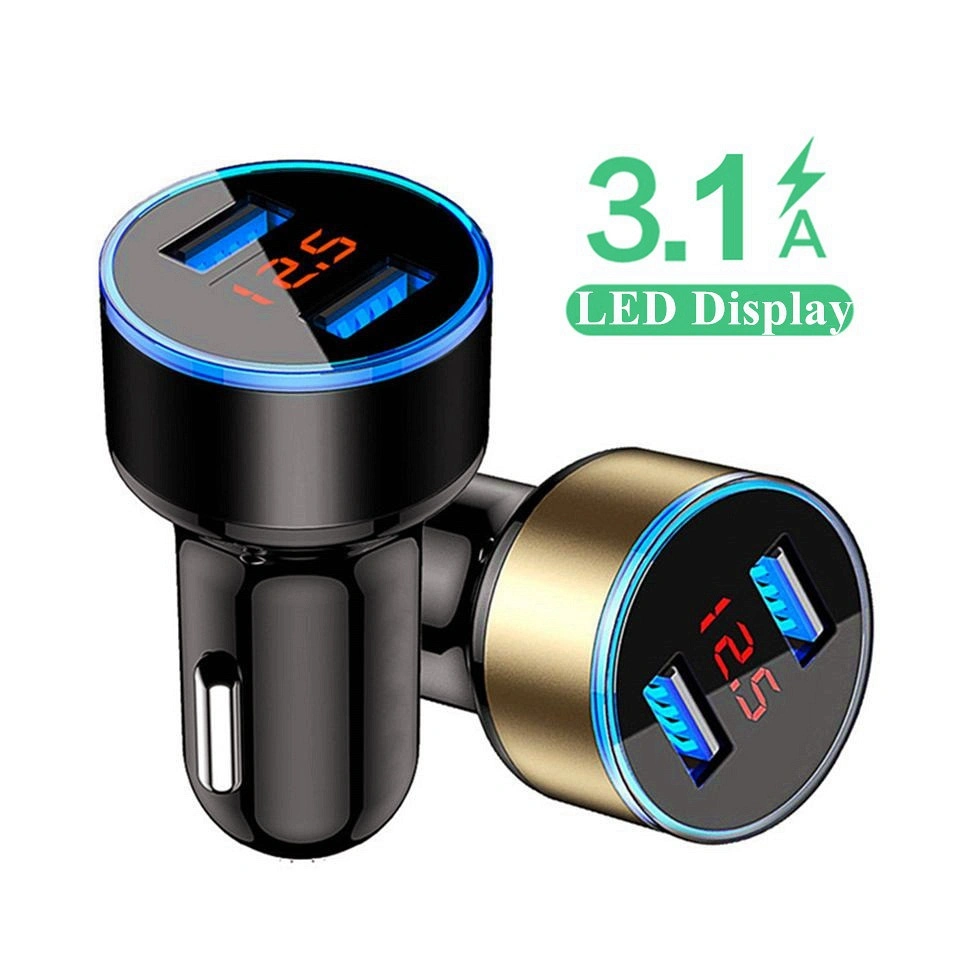 Top Seller Digital Display Dual USB Ports Car Charger