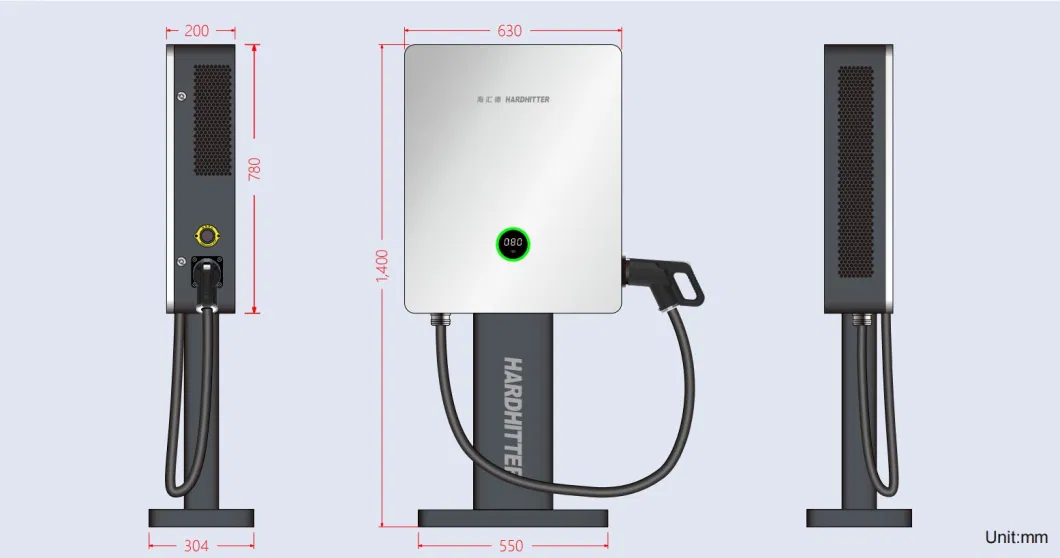 60kw 80kw DC Electric Car Charger EV Charging Points Stations Chargepoint Integrated Single Gun