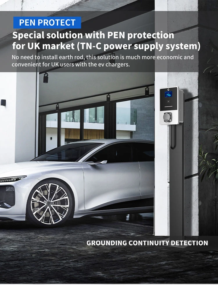 7kw Wallbox Charger Untethered for Electric Vehicle Charging Station