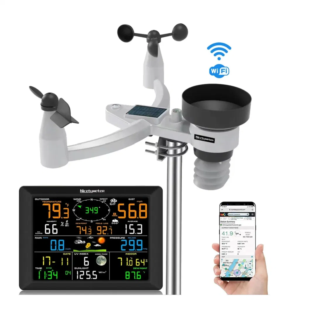 Hedao LCD Display Automatic Weather Station with Wind Direction