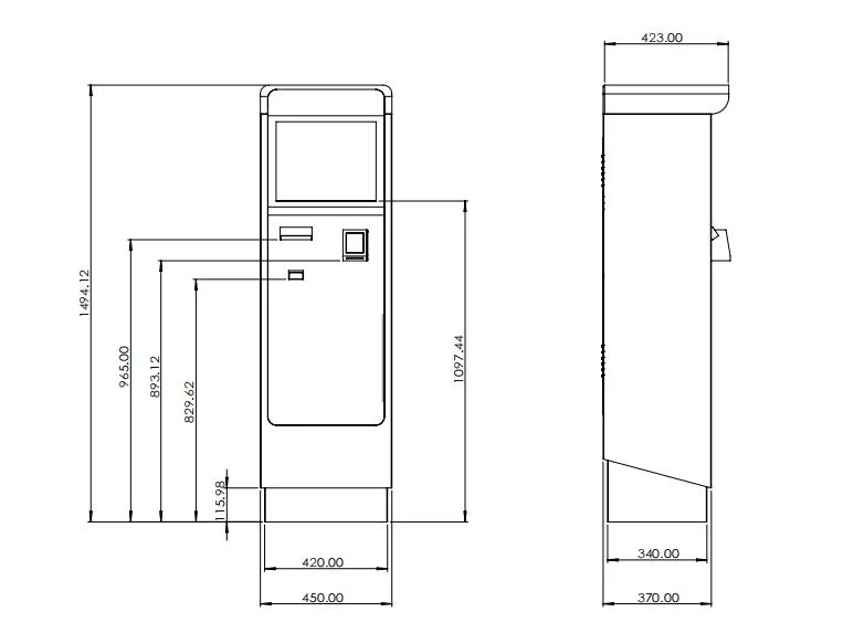 Exit Self-Checkout Parking Fee Kiosk Smart Car Parking System